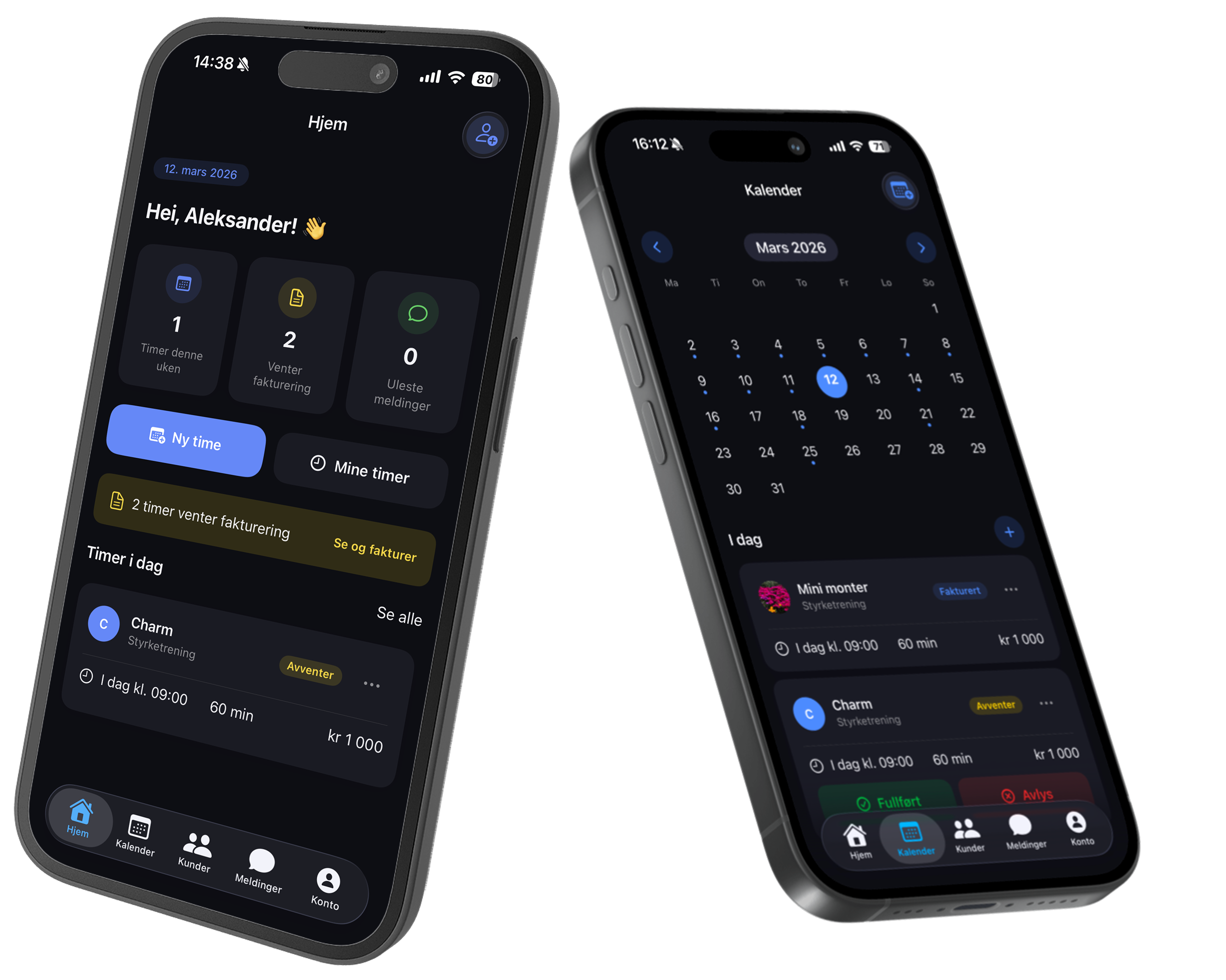 Planra app – Hjem og Kalender