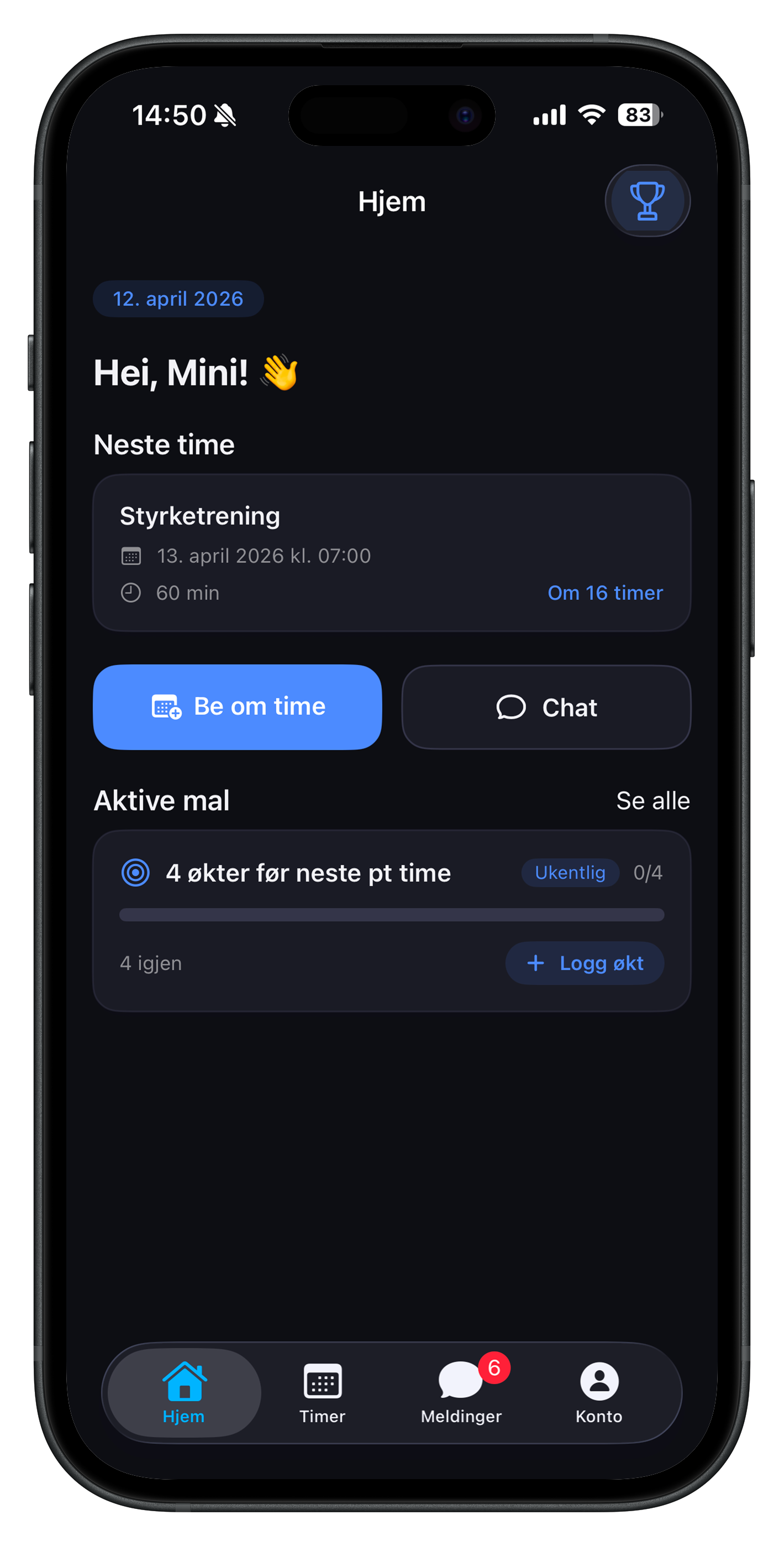 Planra Hjem-skjerm for kunde